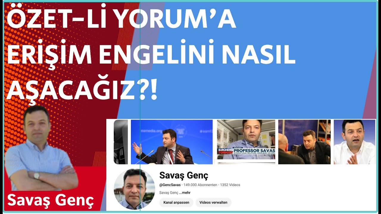 Özet Lİ YORUM'a erişim engelini nasıl aşacağız?!!!