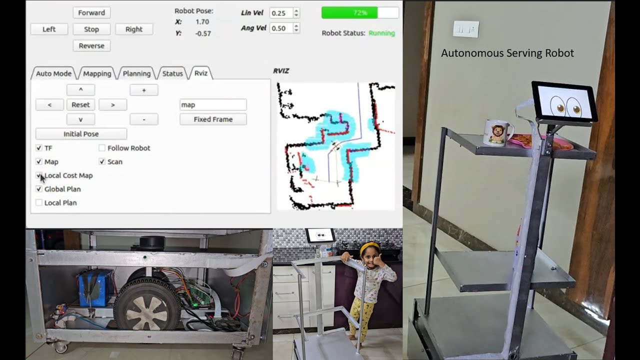 Indoor Autonomous Delivery Robot with GUI Interface | ROS2 | QT | Navigation2 Stack | Differential
