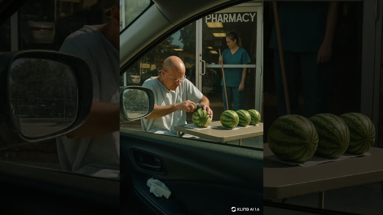 KLING AI :  Only in another universe... 🍉🪒 #klingai  #aifun #aigenerated