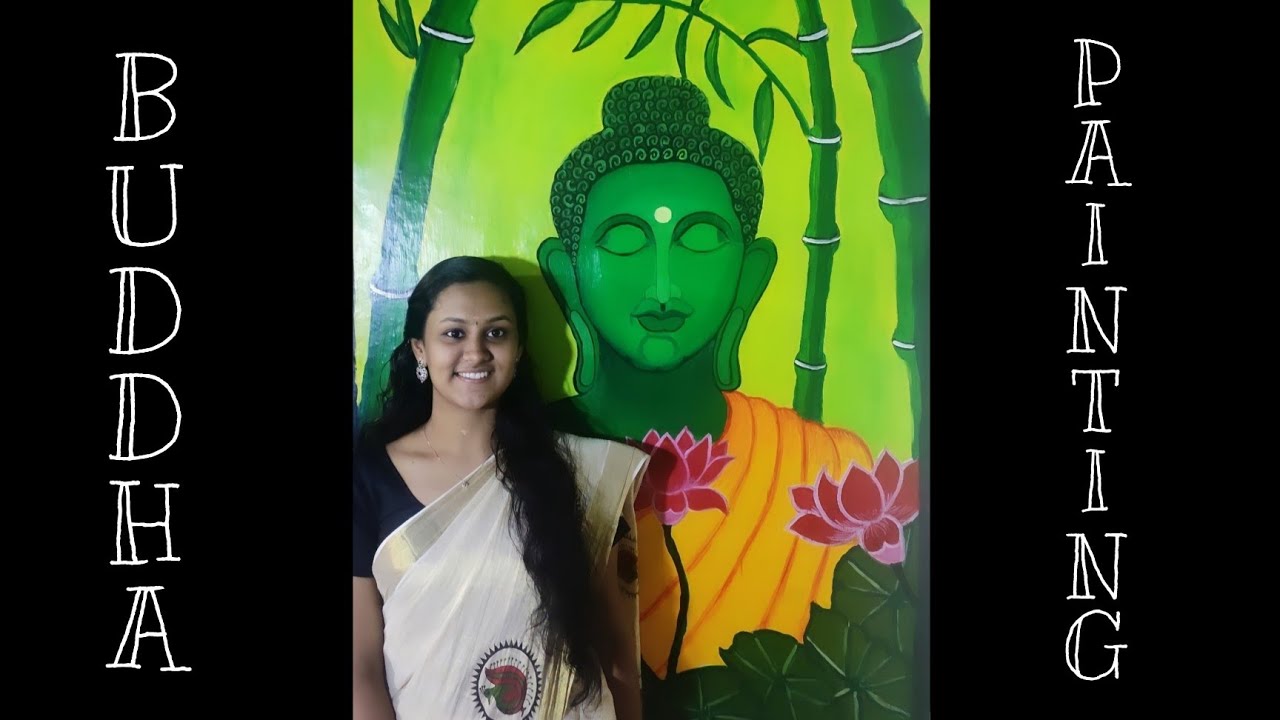 Buddha Wall Painting 🌿🎨 || Buddha Wall Art | Achu draws
