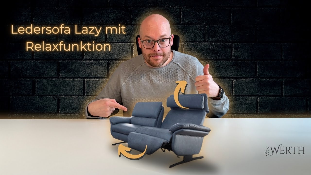 Ledersofa Lazy mit Relaxfunktion | DeWall Design
