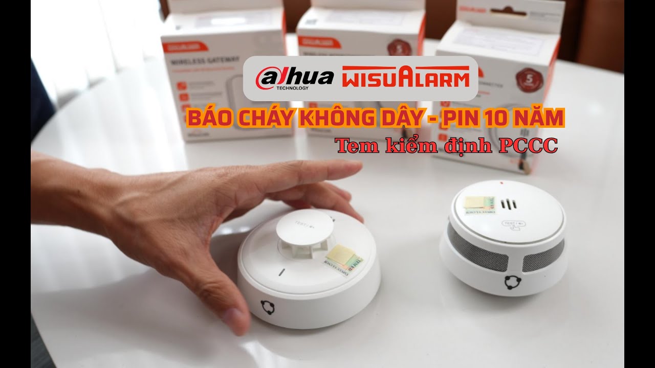 Báo cháy không dây dùng pin Wisualarm Dahua có tem kiểm định PCCC
