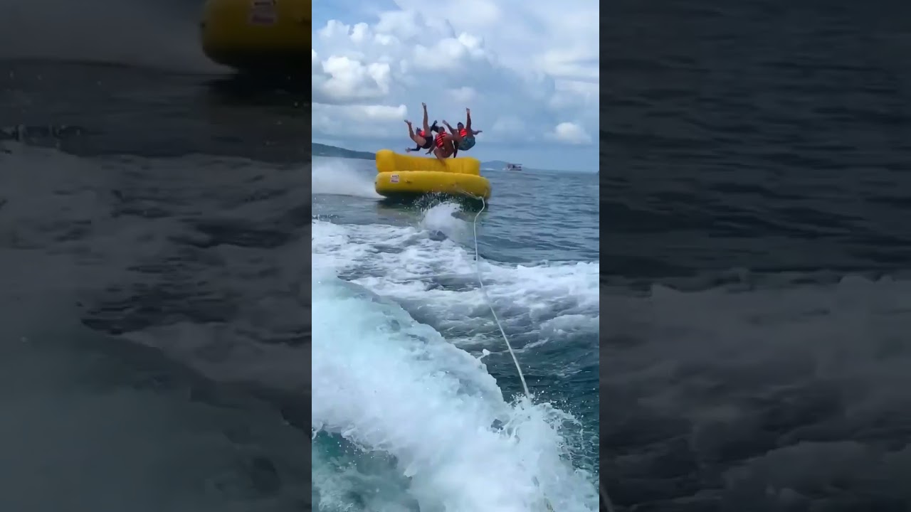 banana boat ride Florida USA #funshorts #ytshorts #viral #sravanthivlogs #funnywaterrides #usatrip