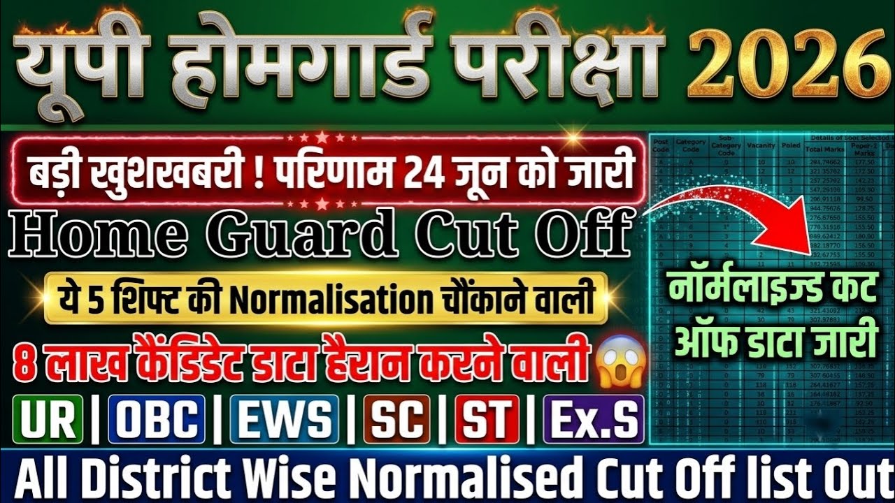 बड़ी खुशखबरी🔥| UP HOME GUARD RESULT 2026 DATE RELEASE | UP Home Guard Cut Off List 2026