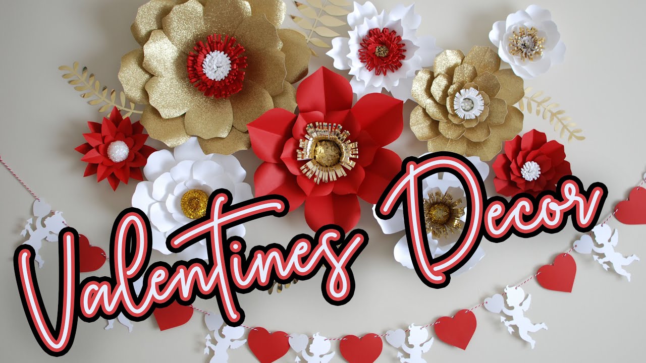 Valentines Decoration Ideas - Paper Flower Backdrop for your Valentine Day - ElenaLIfeDesigns