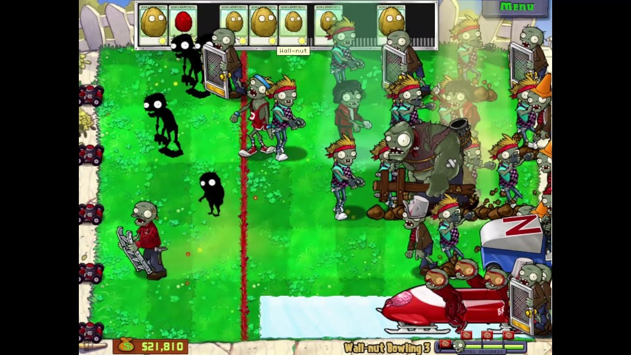 Plants Vs Zombies - Wall-nut Bowling 3 (custom minigame)