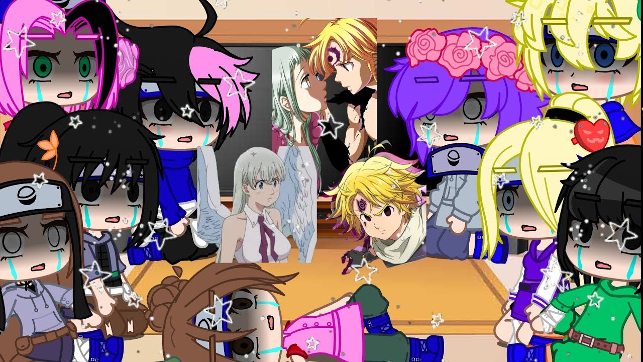 •sala do Naruto react maldição•/naruto es Meliodas, Sasuke es Elizabeth\~parte 2~