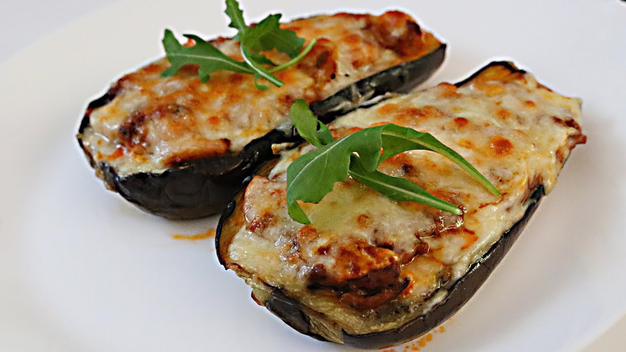 Gefüllte Auberginen mit Hackfleisch und Käse