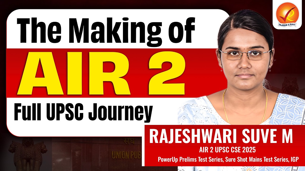 UPSC CSE 2025 AIR 2 RAJESHWARI SUVE M in conversation with Vajiram and Ravi | Topper | Ranker