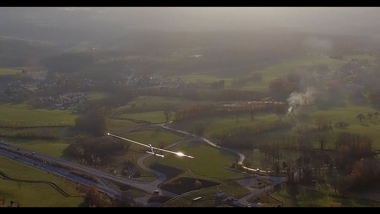 Drone filming RC Glider in flight