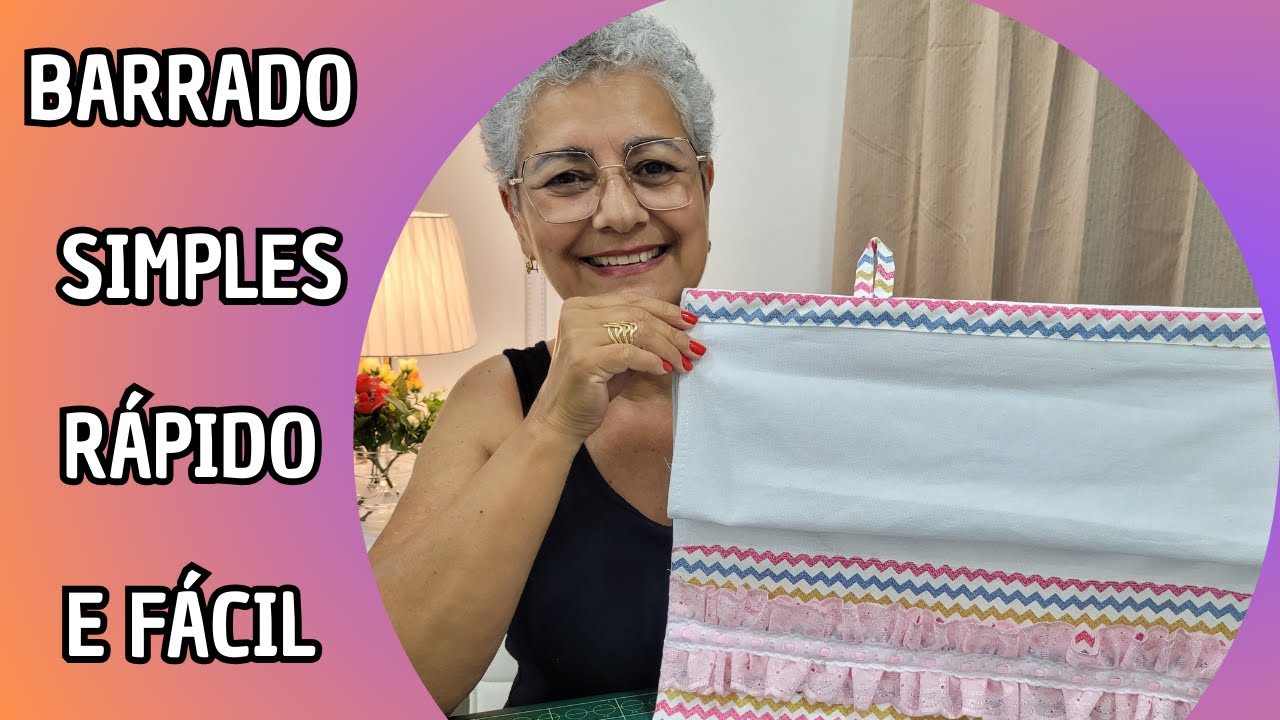 COMO fazer um BARRADO de pano de prato FÁCIL RÁPIDO E muito LINDO