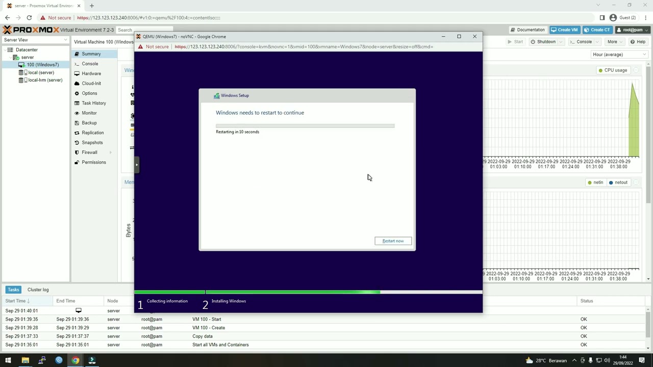 Installing Windows 7 on Proxmox VM