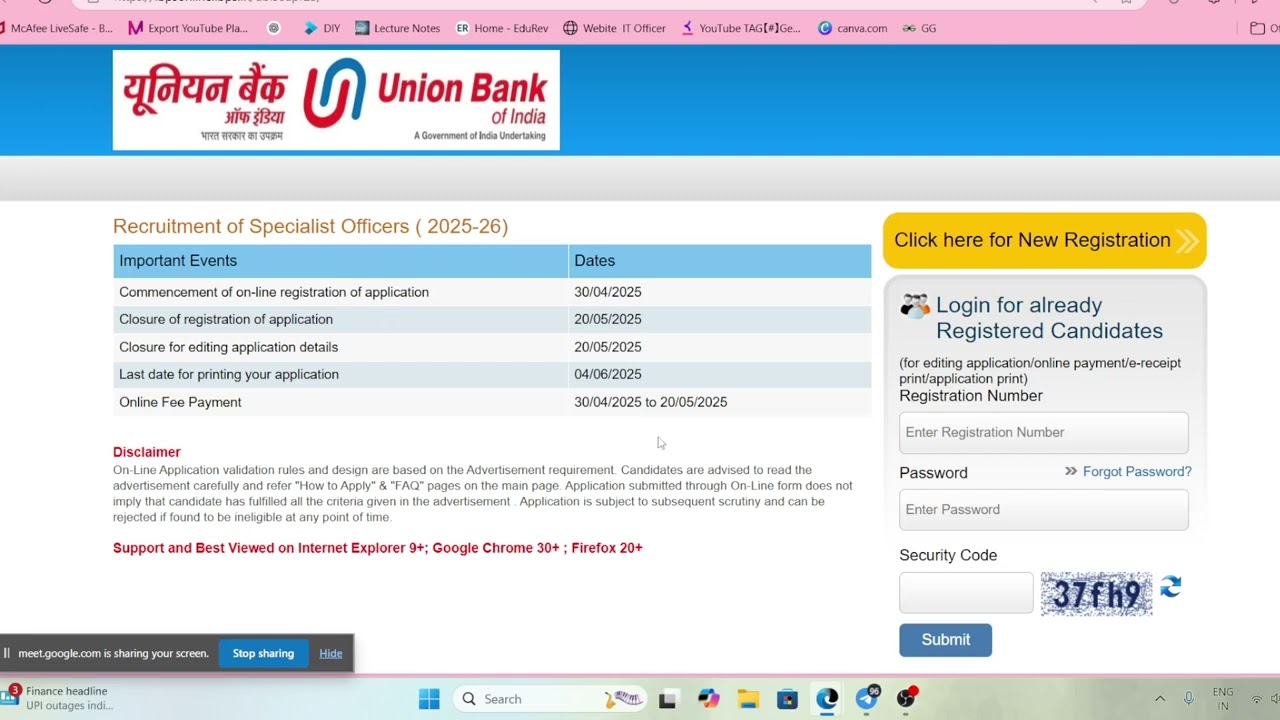 UBI Notification 2025 | 500 Post| Syllabus | SO IT Officer