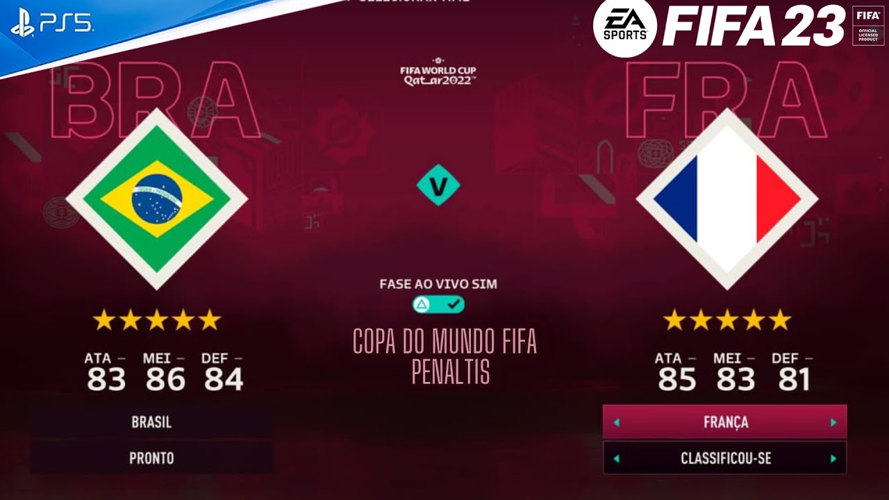 FIFA 23 - Brasil  vs Fran&ccedil;a | Gameplay PS5  [4K 60FPS] Copa do Mundo FIFA 2022 - Final