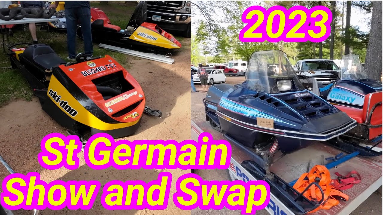 St Germain Swap Meet and Show 2023. Vintage Snowmobiles Polaris Arctic Cat Ski Doo Scorpion