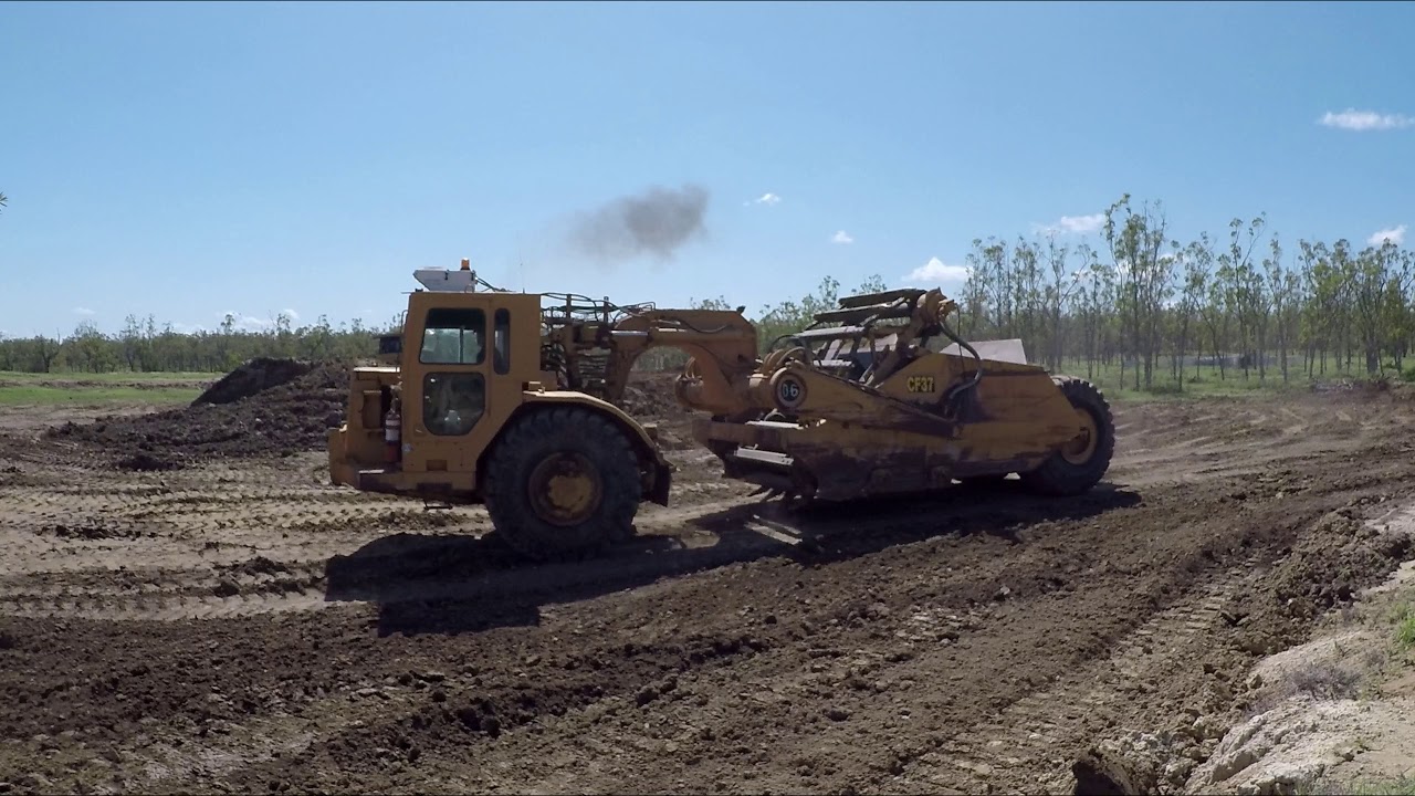 Cat 623B Scraper & D6H Dozer The Dam Job