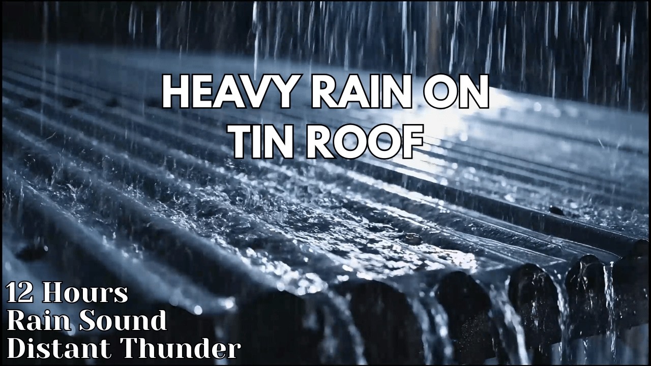 NO ADS Heavy Rain on a Tin Roof | Sleep Aid • Study • Relax #SleepAid #Rain #Relax