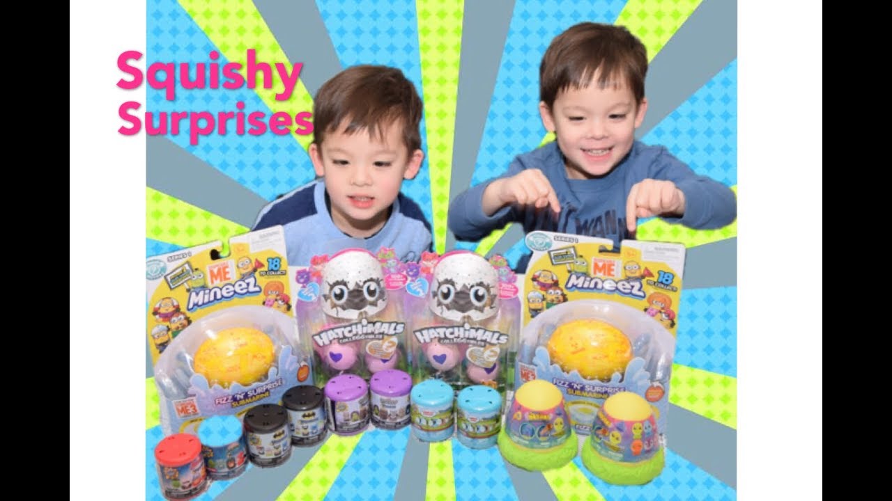 Squishy Surprises-Hatchimals,Mash'Ems,Hatch'Ems,Minneez Fizz Bath bombs