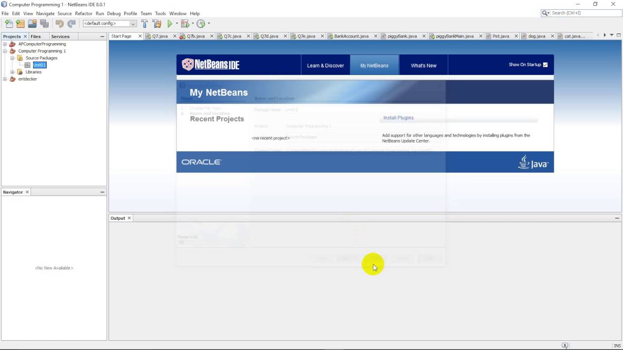 Netbeans Setup - Project, Package, Class