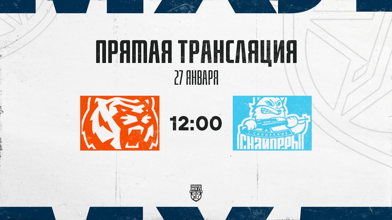 27.01.2026. «Амурские Тигры» – «Сибирские Снайперы» | (OLIMPBET МХЛ 25/26) – Прямая трансляция