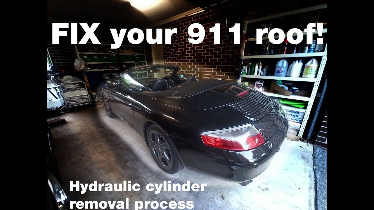 Porsche 911 convertible cabriolet roof not working, broken, stuck? Hydraulic cylinder repair 996 997