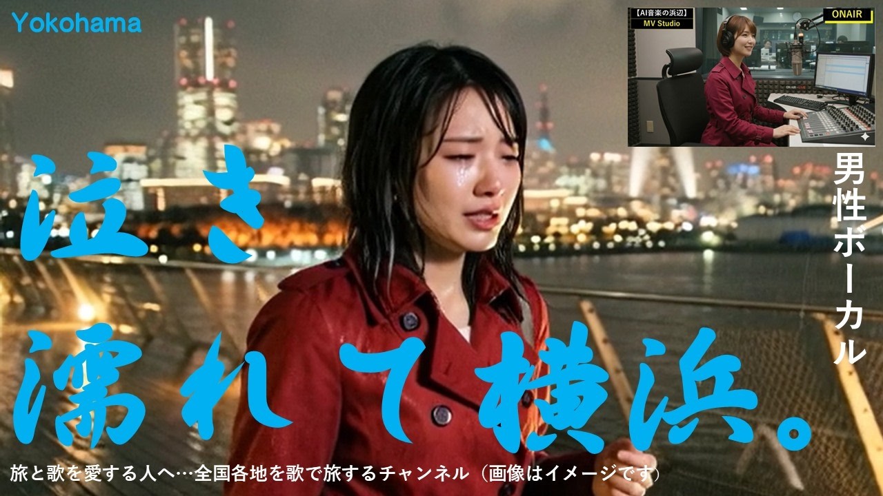 失恋歌ドラ２「泣き濡れて横浜」大好きな裕次郎さん風に仕上げました。教えてください！女性歌手の曲とどちらが好みですか？【AI、演歌、昭和歌謡、旅、ご当地ソング、鉄道の旅、歌ドラ、旅と歌の朗読】