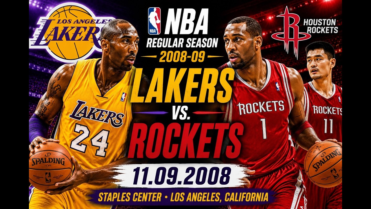 11/09/2008 Houston Rockets vs. Los Angeles Lakers Kobe Bryant Full game