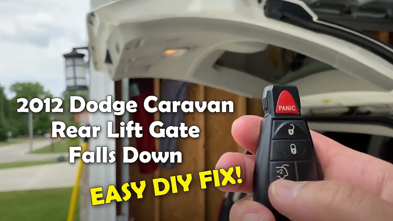 2012 Dodge Caravan Rear Lift Gate Fix - Falls Down, Won’t Stay Up, Won’t Latch, No Support: Fixed.
