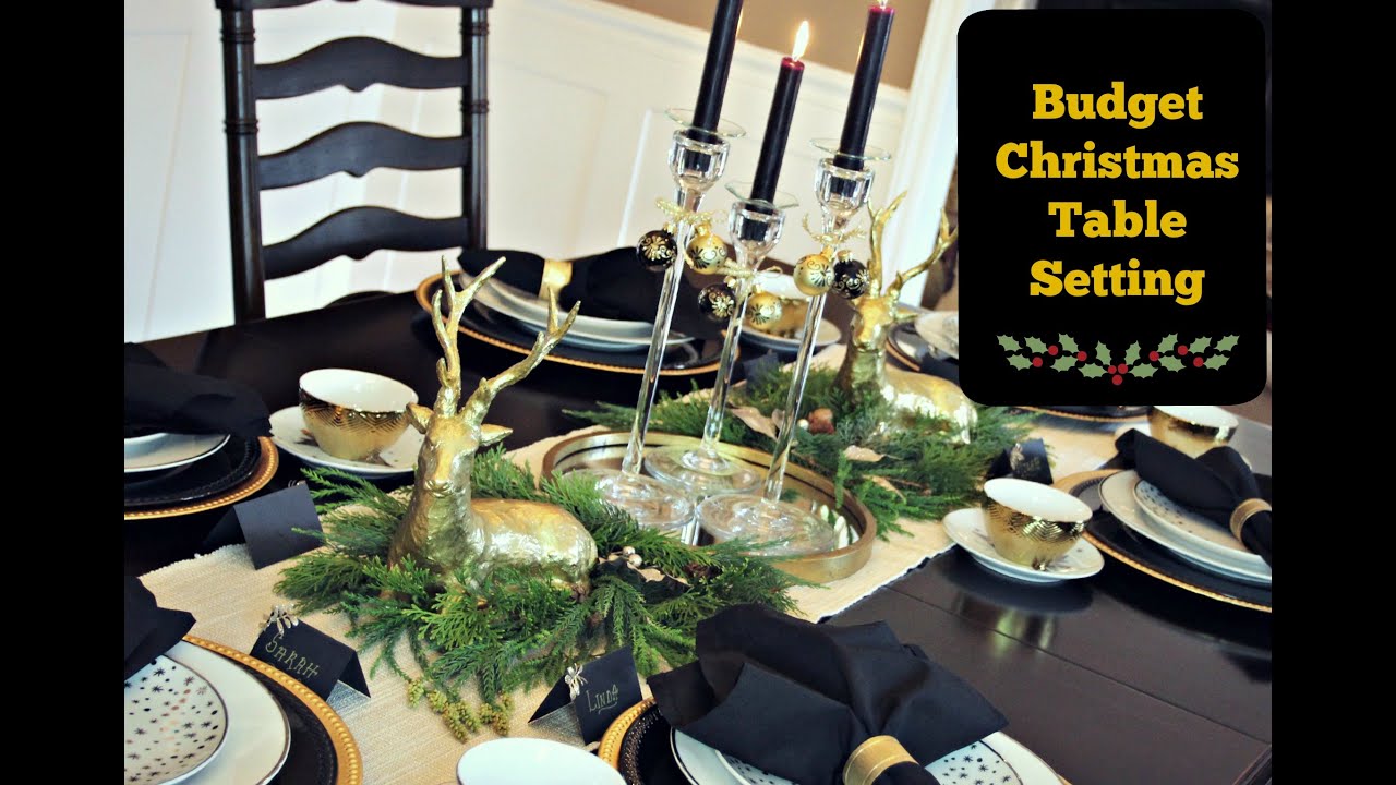 Christmas Table Setting on a Budget