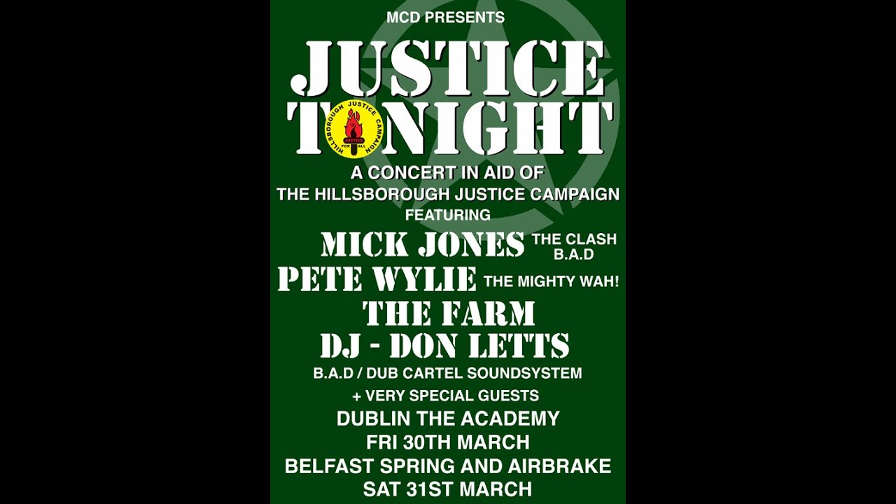 Armagideon Time - Justice Tonight tour, Mick Jones, Pete Wylie & The Farm, Academy Dublin 2012-03-30
