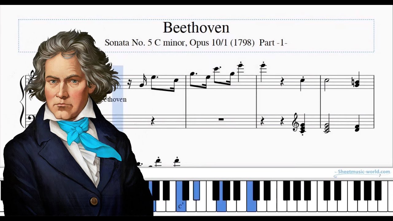 Beethoven - Sonata No. 5 C minor, Opus 10-1 (1798) Piano - Score piano Ludwig van Beethoven