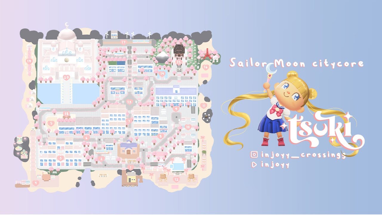 ACNH Sailor Moon Citycore Themed Island Tour (2000+ hours) | Injoyy