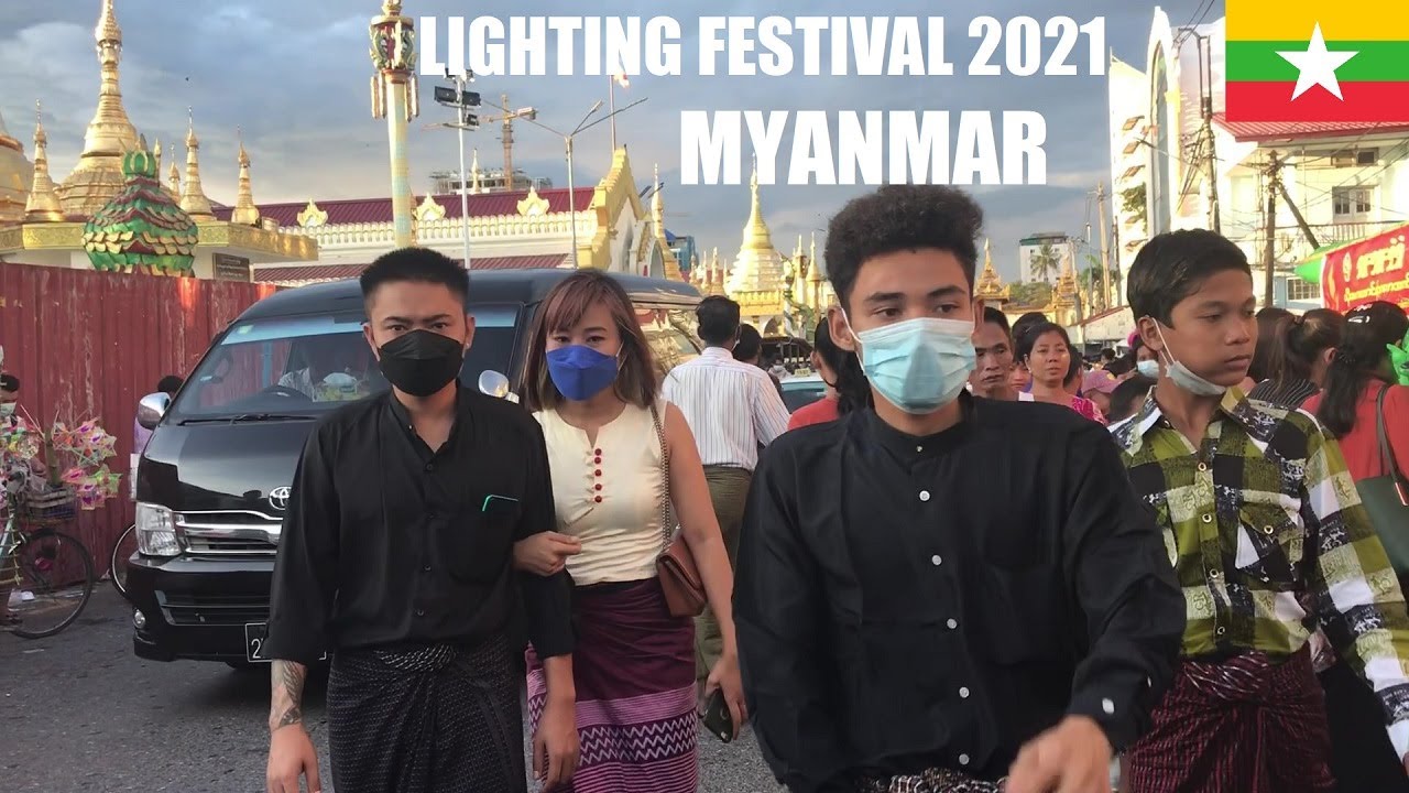 🇲🇲 Myanmar Thadingyut Lighting Festival 2021 - Great Golden Relic Pagoda Atmosphere (Part-1)