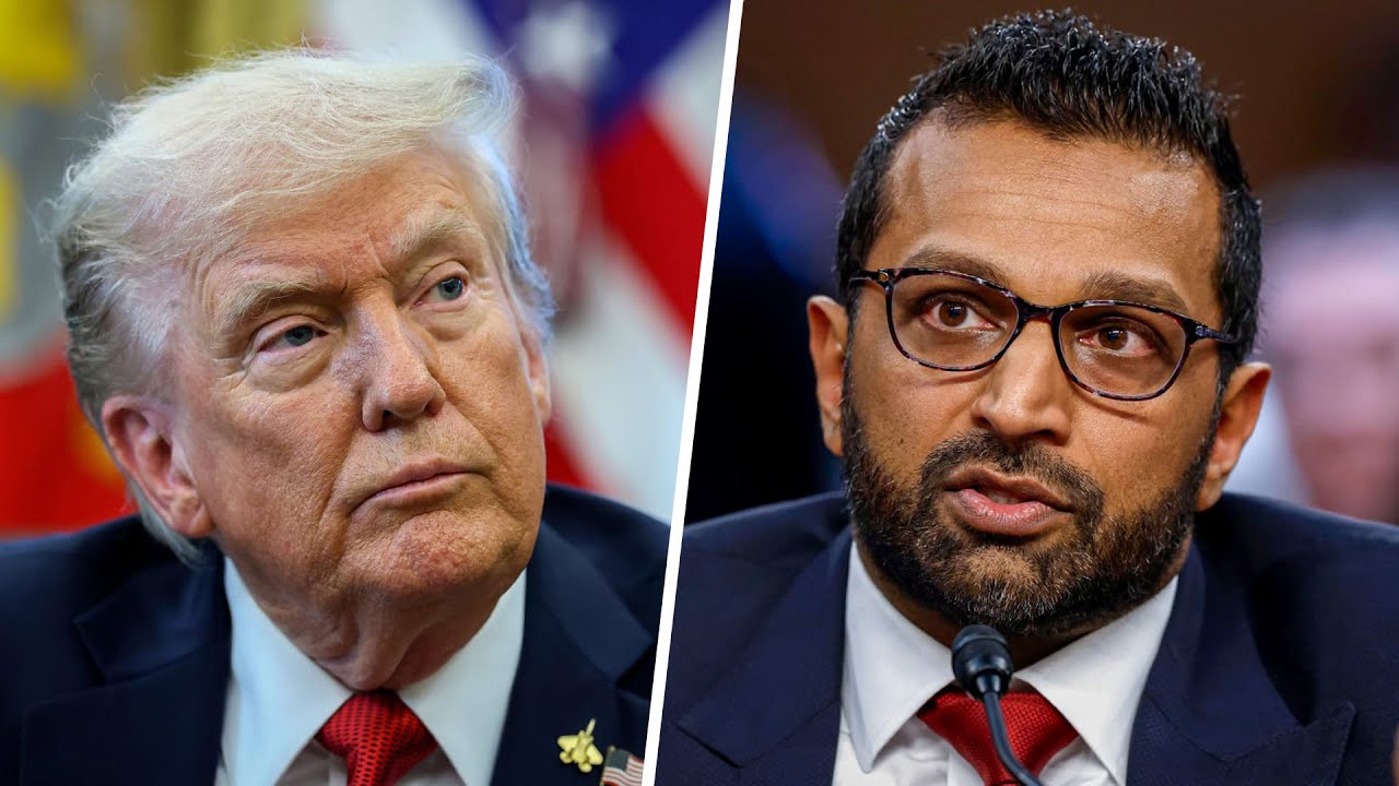 Trump participates in a press conference with FBI Director Kash Patel
