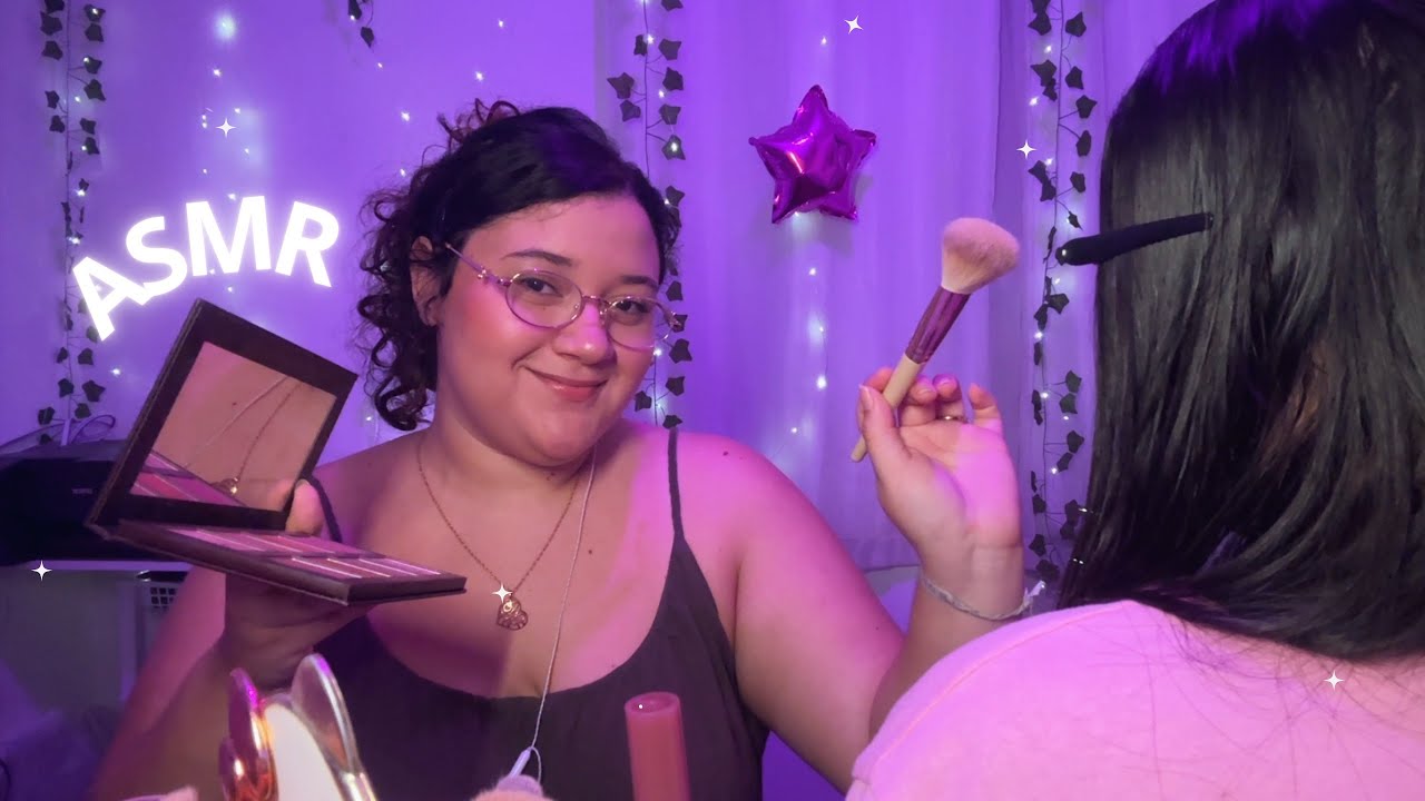 ASMR APLICADO na minha amiga ✨💗 (maquiando “você”) - roleplay, voz suave, realista 