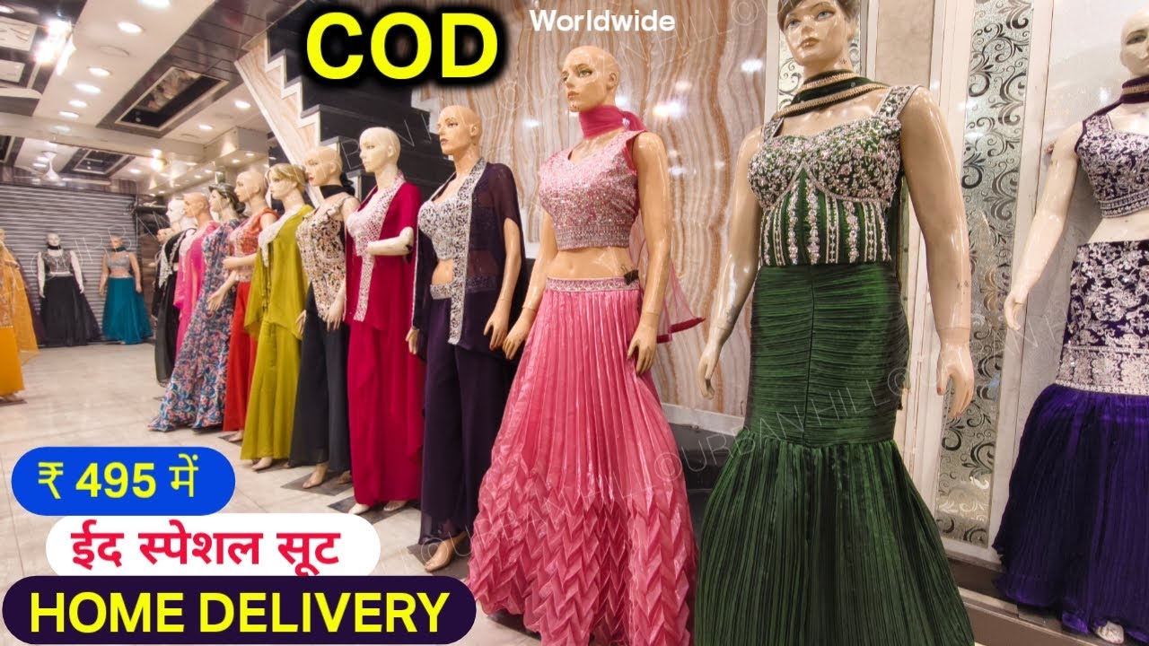 COD 👈 ₹495 Indian Designer Partywear Factory Readymade Suit 1 Minutes Saree #worldwide
