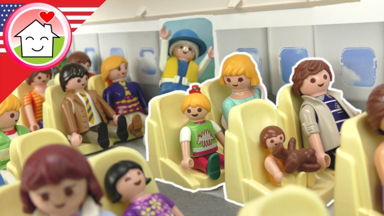 Playmobil Engish The Hauser Family on the Plane – Flight to London