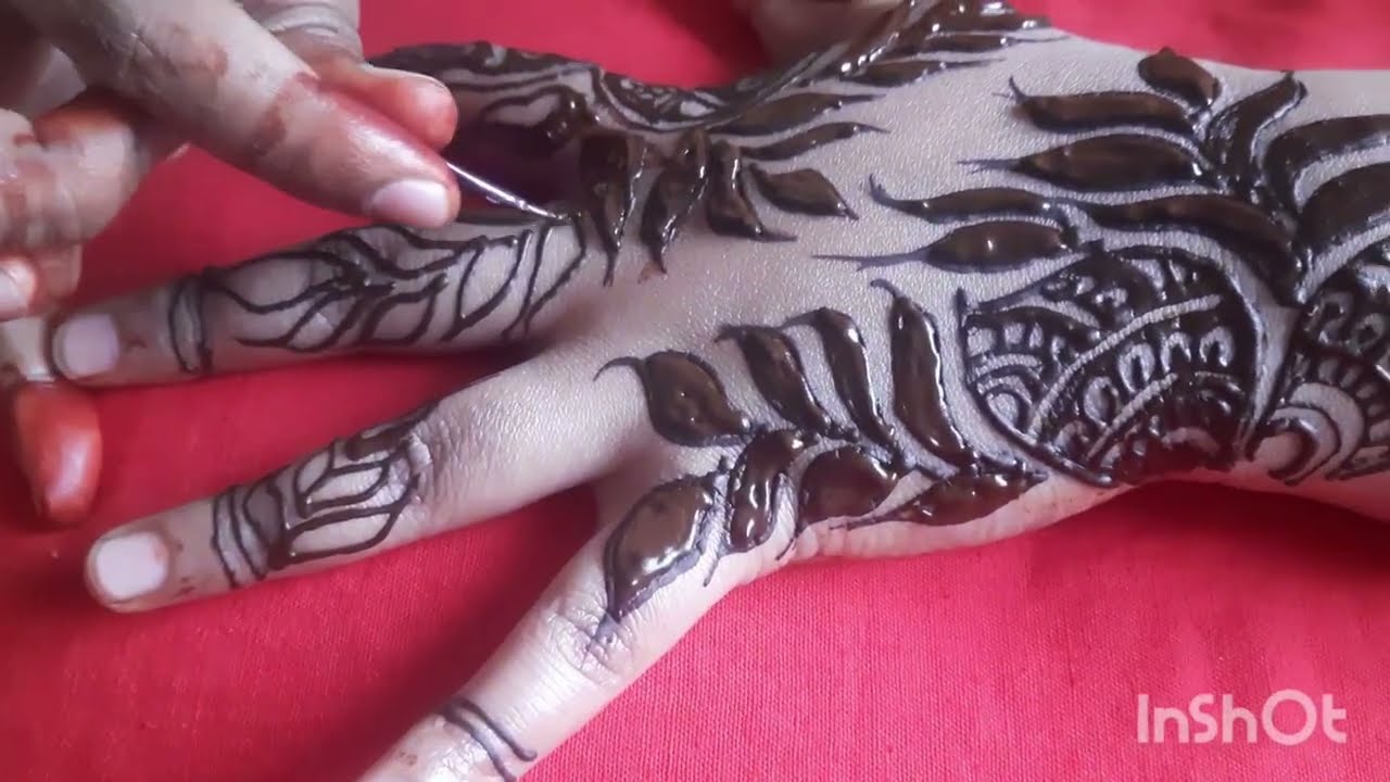Viral leaf design viral video Bridal mehndi # henna 🤩    back hand 💖   mehndi