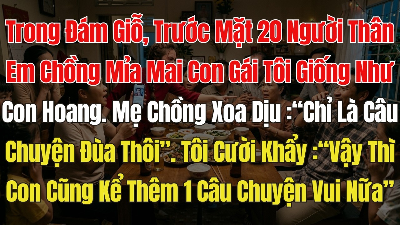 Em chồng nói trước mặt 20 người thân rằng, con gái tôi giống như con hoang. Mẹ chồng Cố Xoa Dịu. Tôi