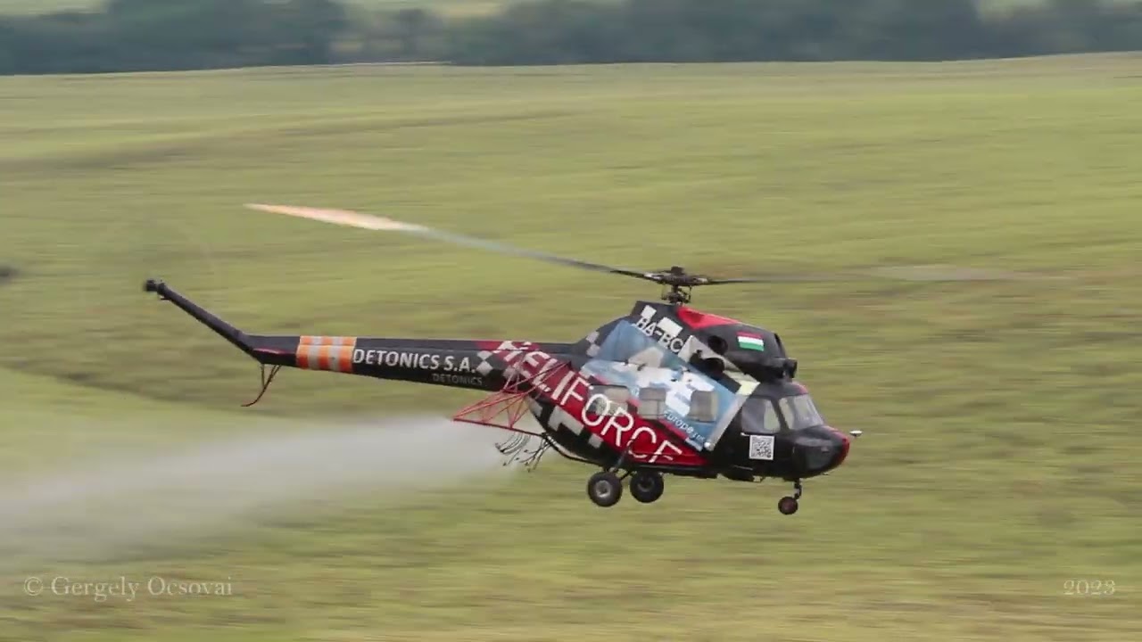 Mil Mi-2 spraying sunflower in Hungary