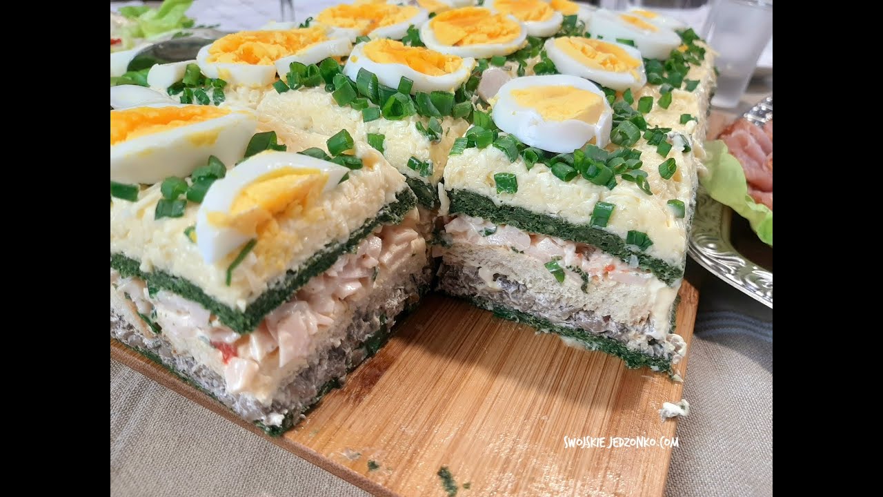 Tort sałatkowy -hit każdej imprezy !! Pyszny i kolorowy #sałatka #naimprezę
