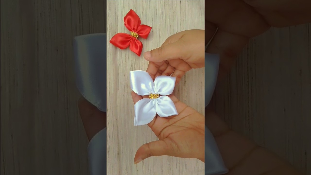 Butterfly making #diy/# ribbon craft ideas #white butterfly making#shorts video #SUJATA DAS