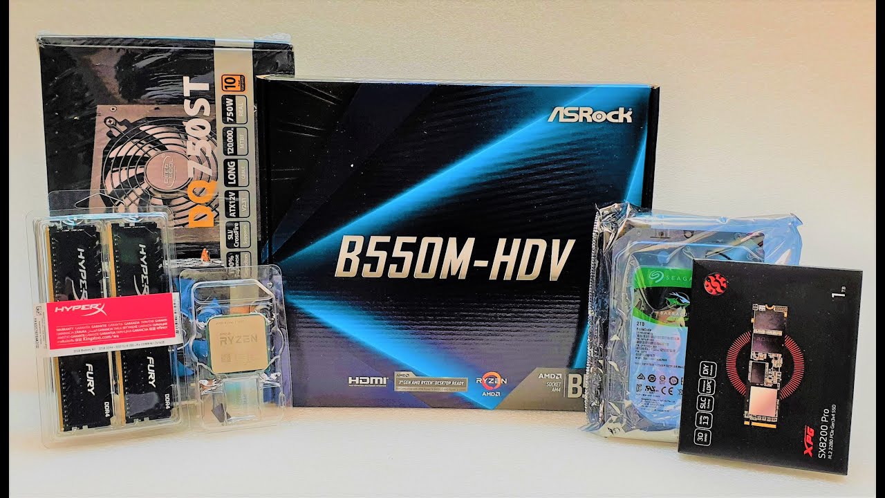 AMD RYZEN 5 3600 ASROCK B550M-HDV HyperX Fury Black 32GB DEEPCOOL DQ750ST XPG SX8200 PRO SEAGATE 2TB