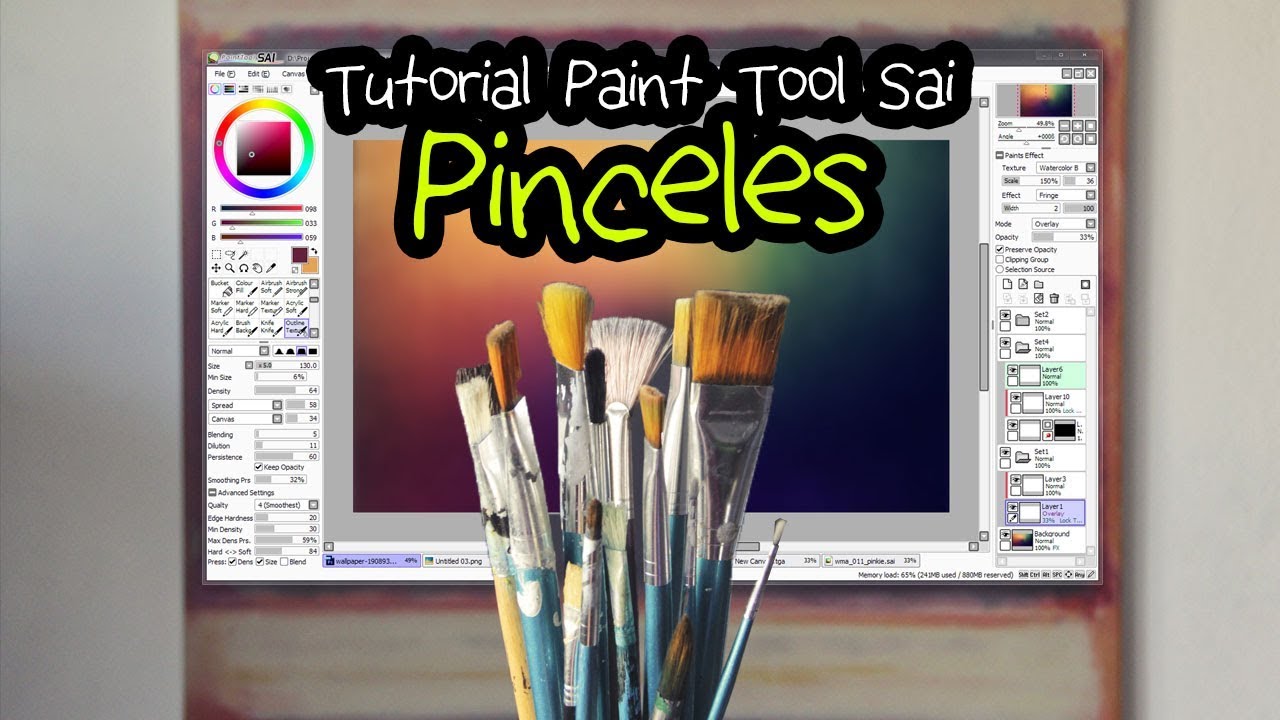 Tutorial Paint Tool Sai - PINCELES