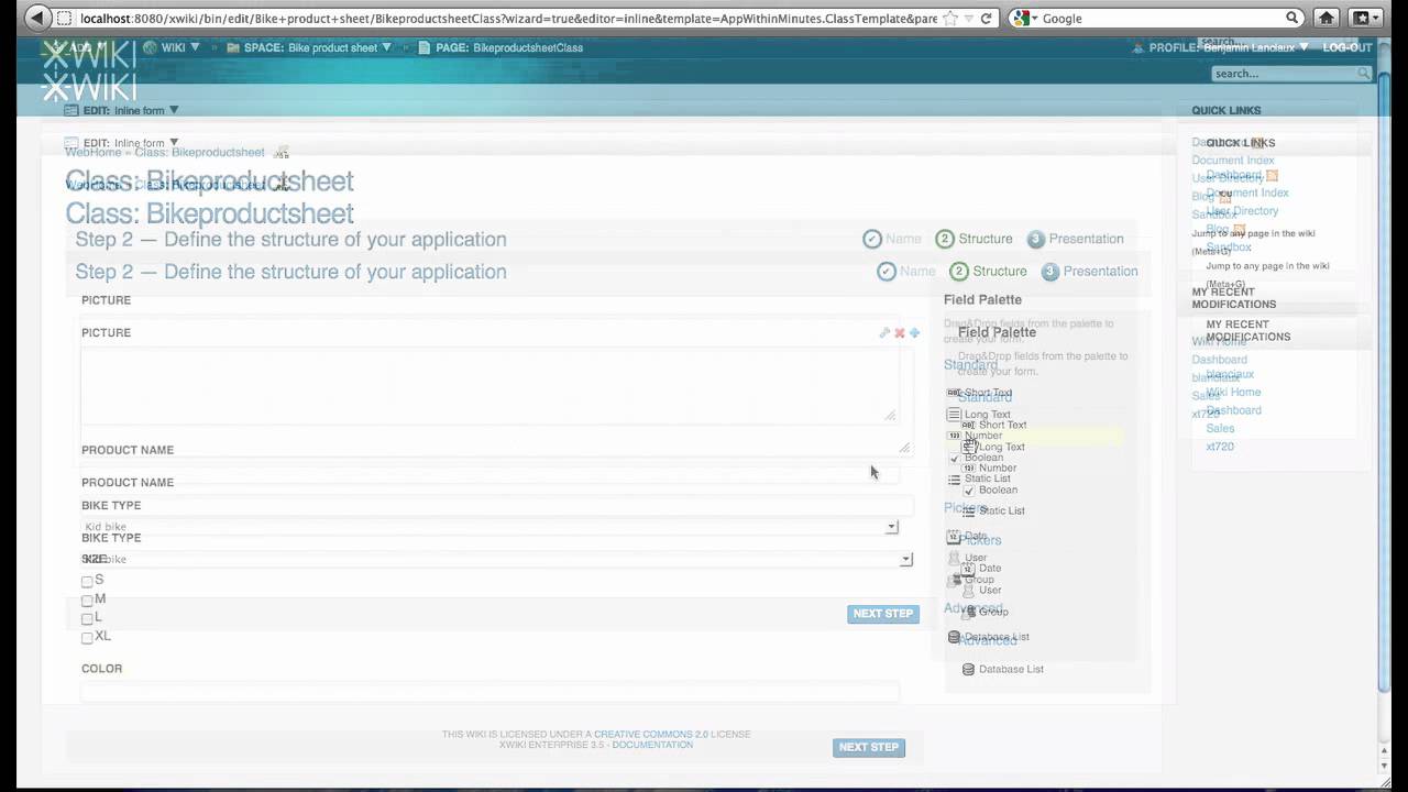 Tutoriel vid&eacute;o d'AppWithinMinutes d'XWiki