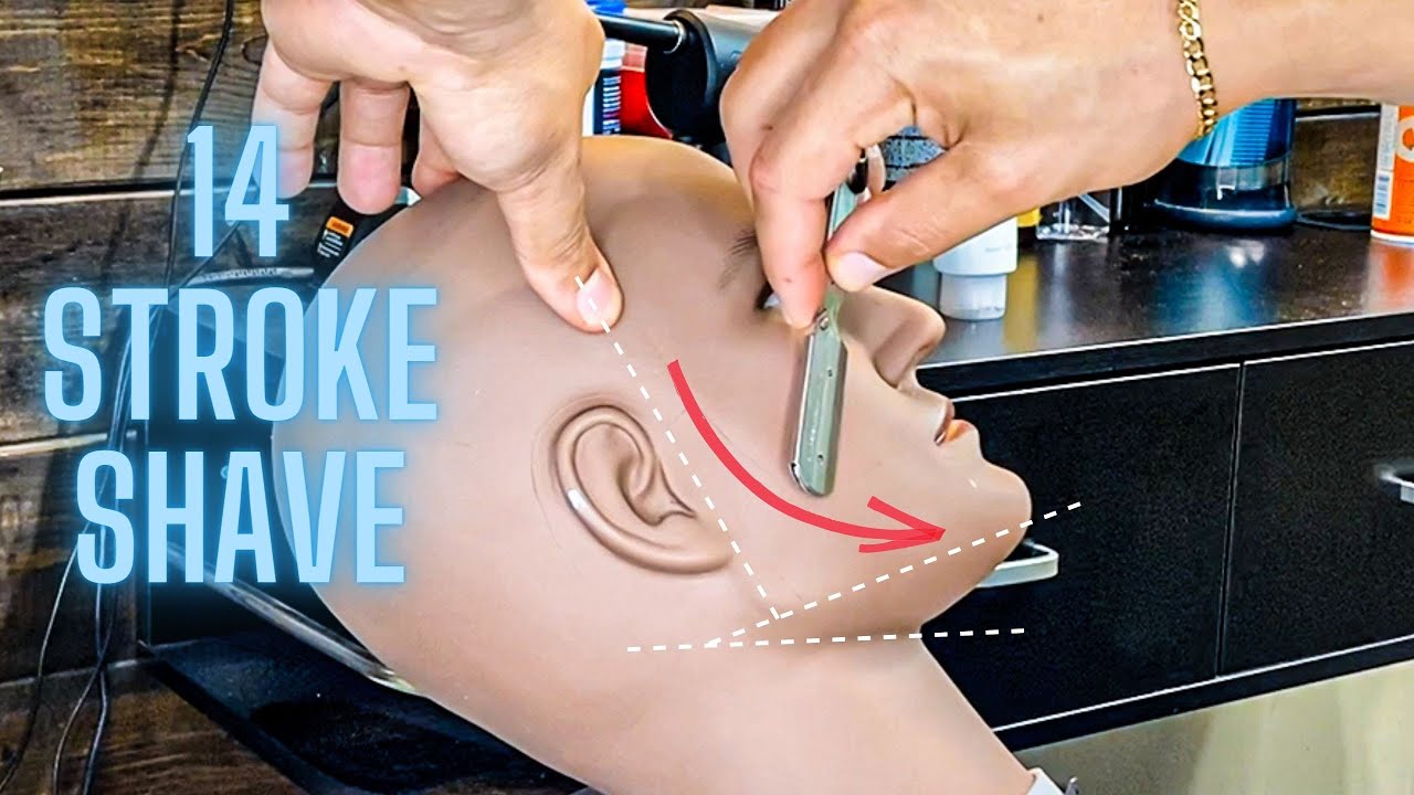 BEGINNER BARBER BASICS: 14 STROKE RAZOR SHAVE STEP BY STEP
