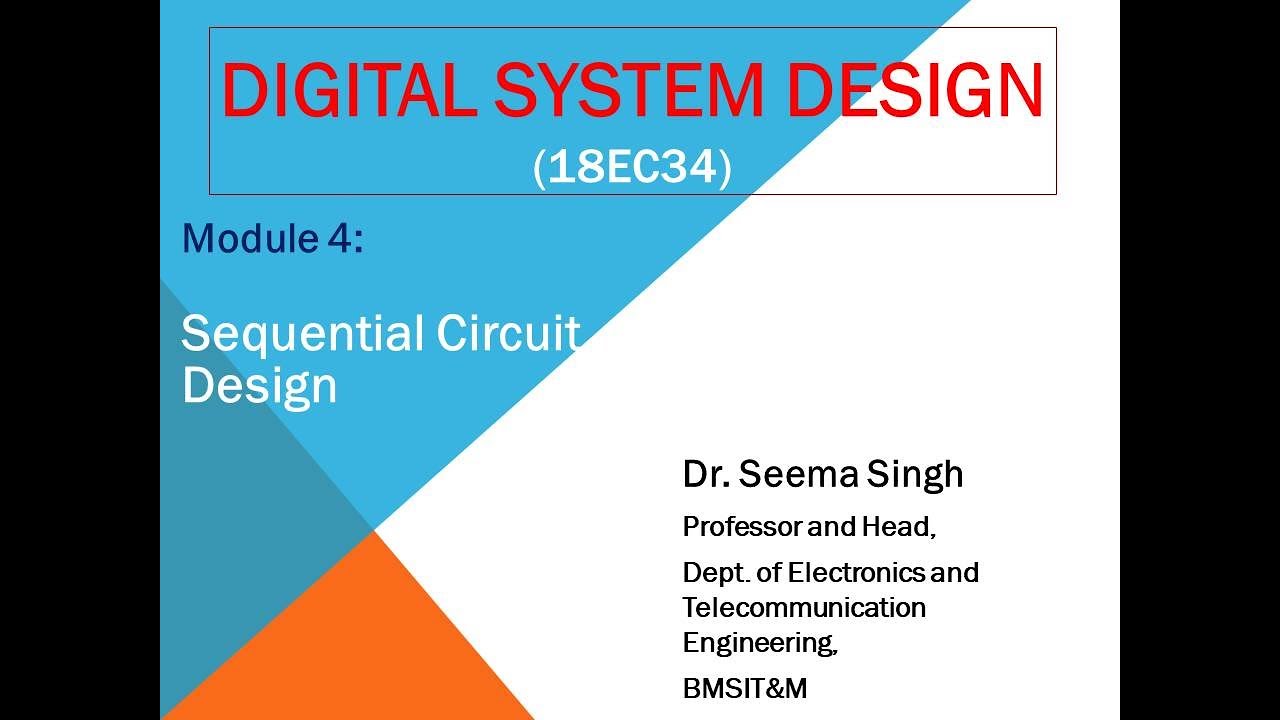 Design of Mod 6 counter using D flip flop of Module 4 of DSD by Dr Seema Singh