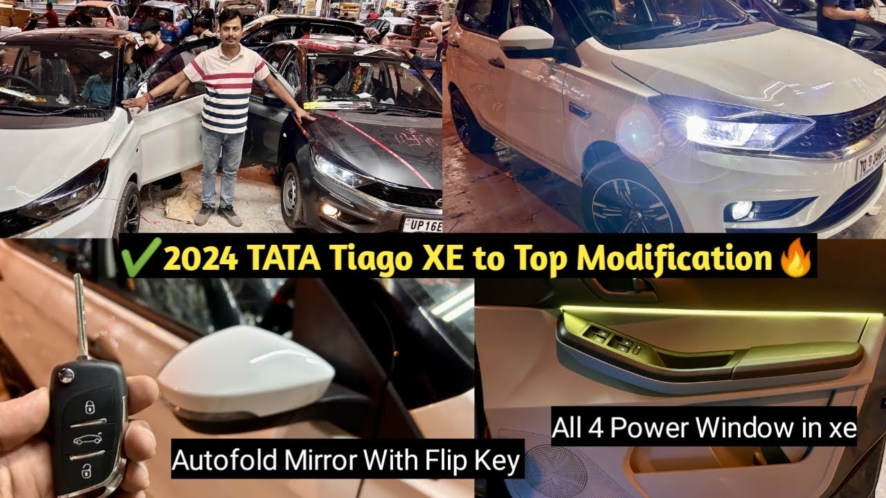 ✅ 2024 Tata Tiago Xe Base to Xz Modification🔥 Tiago OEM Power Windows🔥 Tiago modified🔥Tata tiago xe