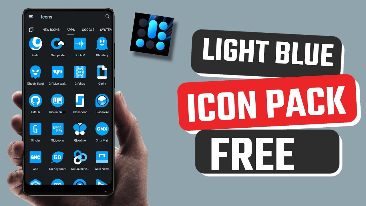 Best Free Light Blue Icon Pack App for Android