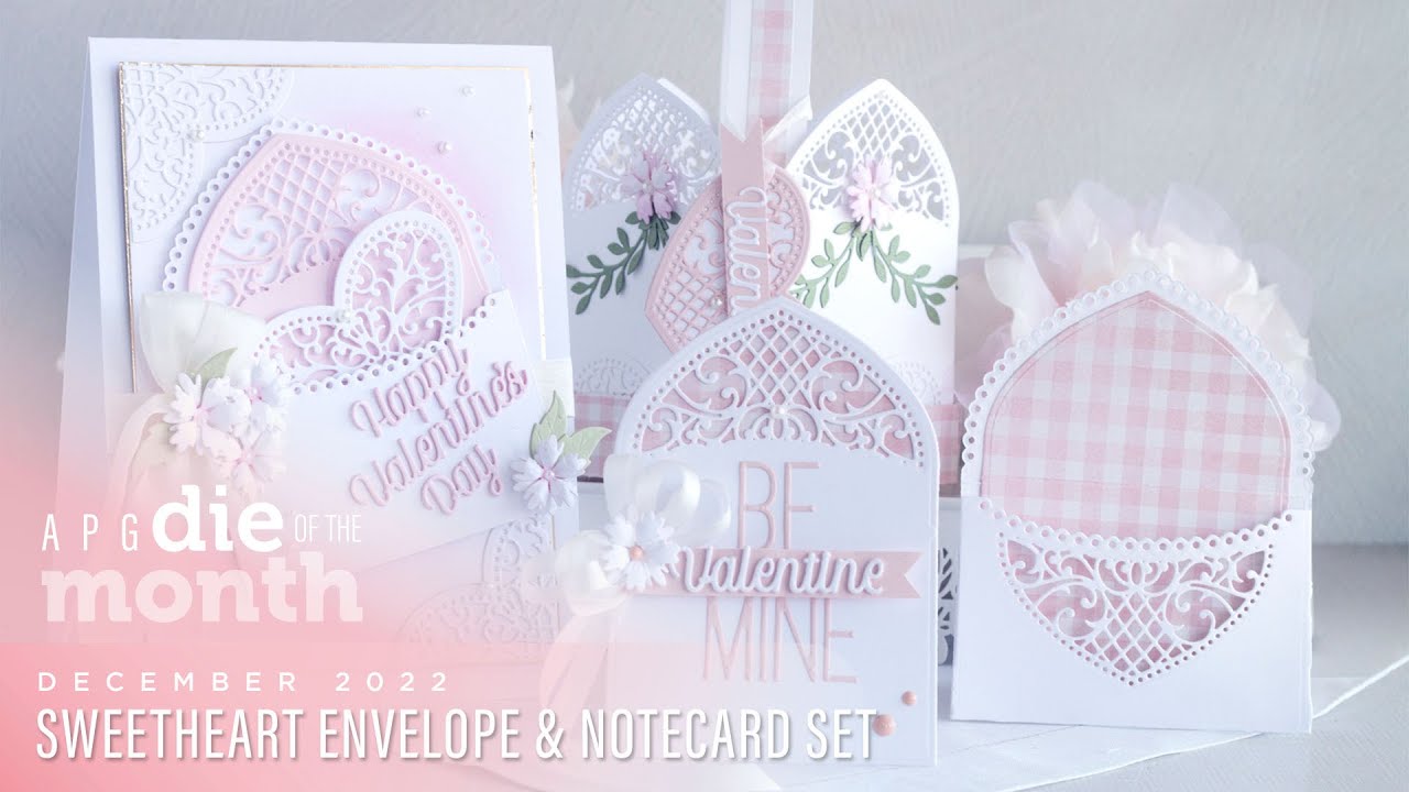 Spellbinders December 2022 APG Die of the Month Preview – Sweetheart Envelope & Notecard Set